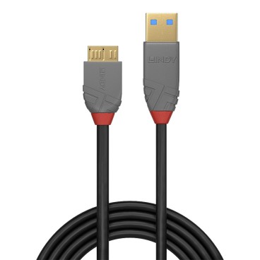 Lindy Câble USB 3.2 Type A vers Micro-B, 5Gbit s, Anthra Line, 0.5m