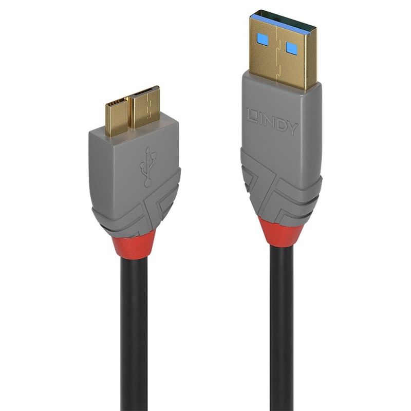 Lindy Câble USB 3.2 Type A vers Micro-B, 5Gbit s, Anthra Line, 1m