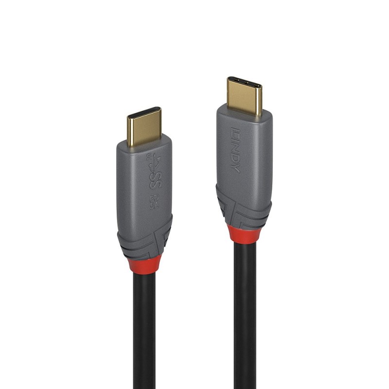 Lindy Câble USB 3.2 type C vers C, 20Gbit s, 100W, PD, Anthra Line, 1m