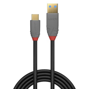 Lindy Câble USB 3.2 Type A vers C de 0.5m, 10Gbit s, gamme Anthra