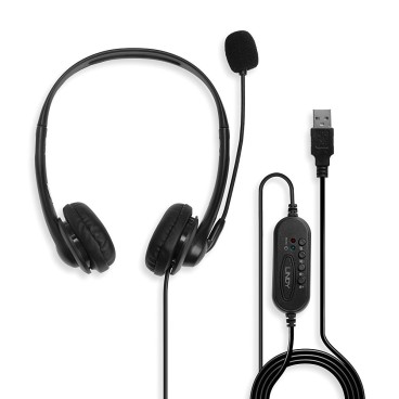 Lindy Micro-casque filaire USB Type A avec contrôle In-line