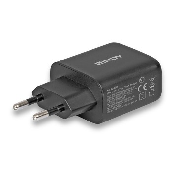 Lindy Chargeur GaN 65W 2 x USB Type C