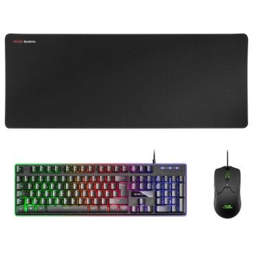 Mars Gaming MCPXBFR clavier Souris incluse USB Français Noir