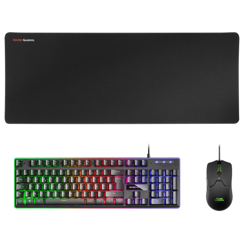 Mars Gaming MCPXBFR clavier Souris incluse USB Français Noir