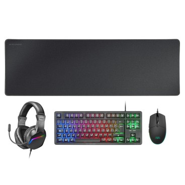 Mars Gaming MCPRGB3FR clavier Souris incluse USB Français Noir
