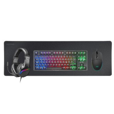 Mars Gaming MCPRGB3FR clavier Souris incluse USB Français Noir
