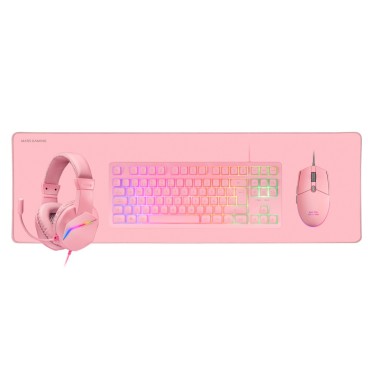 Mars Gaming MCP-RGB3P clavier Souris incluse USB Français Rose