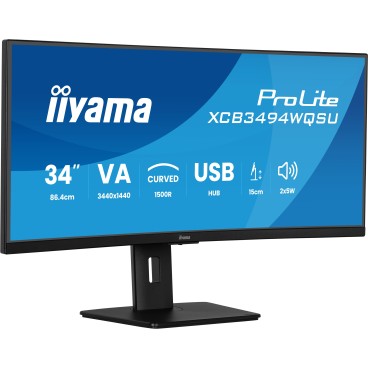 iiyama ProLite XCB3494WQSU-B1 écran plat de PC 86,4 cm (34") 3440 x 1440 pixels UltraWide Quad HD LED Noir