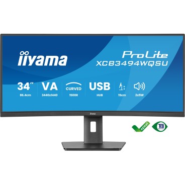 iiyama ProLite XCB3494WQSU-B1 écran plat de PC 86,4 cm (34") 3440 x 1440 pixels UltraWide Quad HD LED Noir