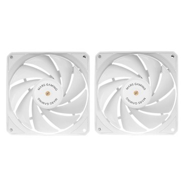 Mars Gaming MF-NCLX2W Boitier PC Ventilateur 12 cm Blanc 2 pièce(s)