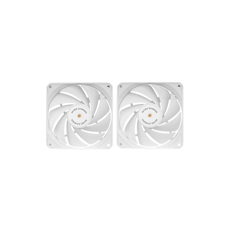 Mars Gaming MF-NCLX2W Boitier PC Ventilateur 12 cm Blanc 2 pièce(s)