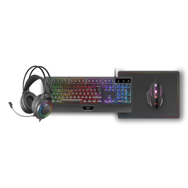 Mars Gaming MCP124PRO clavier Souris incluse USB AZERTY Français Noir