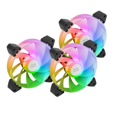 Mars Gaming MF3AR système de refroidissement d’ordinateur Boitier PC Ventilateur 12 cm Noir 3 pièce(s)