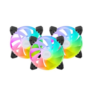 Mars Gaming MF3AR système de refroidissement d’ordinateur Boitier PC Ventilateur 12 cm Noir 3 pièce(s)
