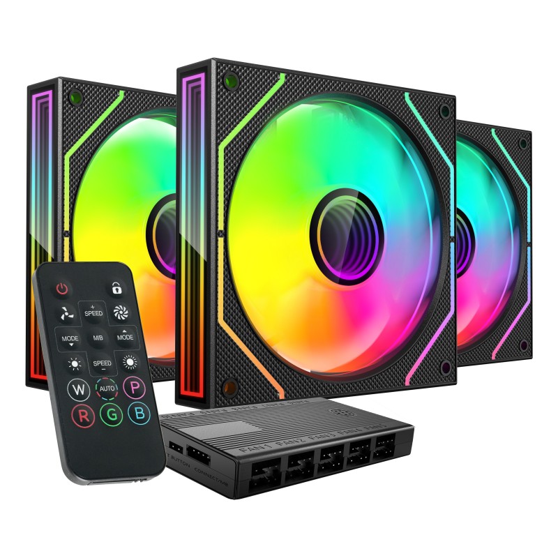 Mars Gaming MF3DPROKIT système de refroidissement d’ordinateur Boitier PC Ventilateur 12 cm Noir