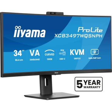 iiyama ProLite XCB3497WQSNPH-B1 écran plat de PC 86,4 cm (34") 3440 x 1440 pixels UltraWide Quad HD LED Noir
