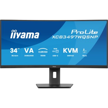 iiyama ProLite XCB3497WQSNP-B1 écran plat de PC 86,4 cm (34") 3440 x 1440 pixels UltraWide Quad HD LED Noir