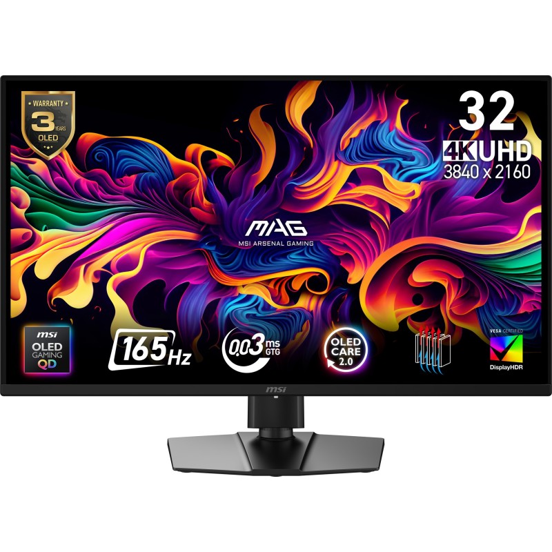 MSI MAG 322UP QD-OLED E16 écran plat de PC 80 cm (31.5") 3840 x 2160 pixels 4K Ultra HD Noir