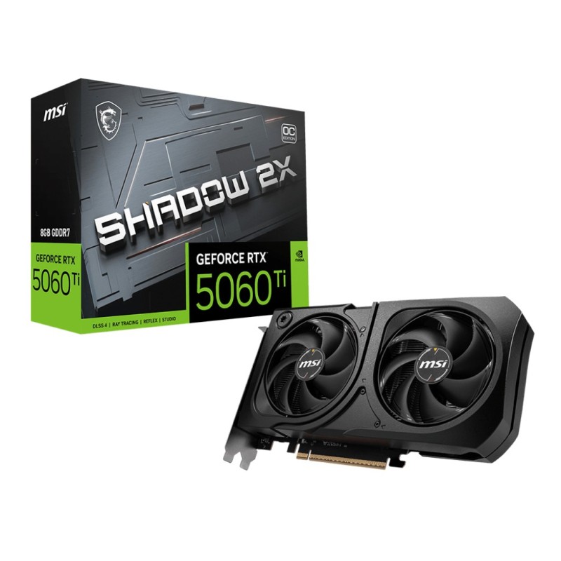 MSI GEFORCE RTX 5060 TI 8G SHADOW 2X OC PLUS carte graphique NVIDIA 8 Go GDDR7