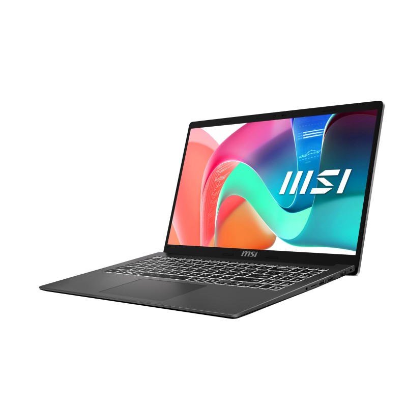 MSI Modern 15 F1MG-686XFR Intel Core 7 150U Ordinateur portable 39,6 cm (15.6") Full HD 8 Go DDR4-SDRAM 512 Go SSD Wi-Fi 6E