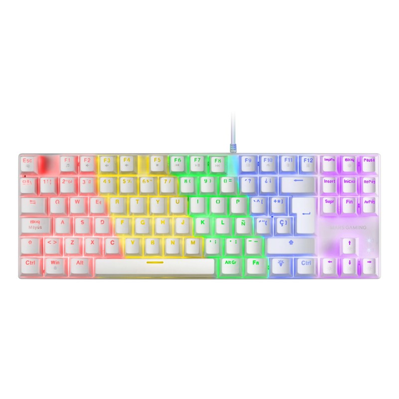 Mars Gaming MK80 clavier USB AZERTY Français Blanc