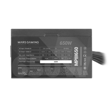 Mars Gaming MPIII650 unité d'alimentation d'énergie 650 W 20+4 pin ATX ATX Noir