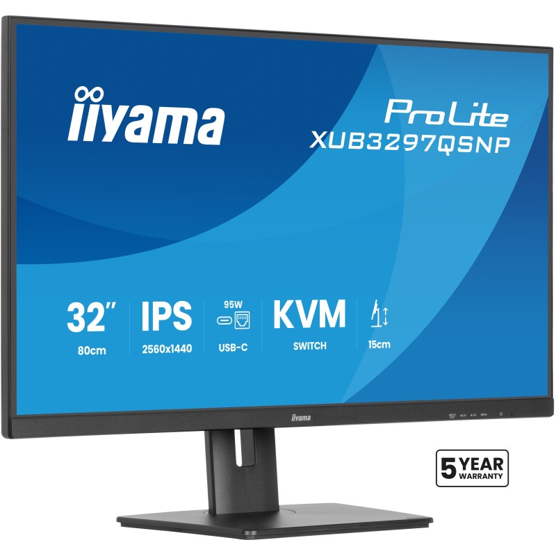 iiyama ProLite XUB3297QSNP-B1 écran plat de PC 81,3 cm (32") 2560 x 1440 pixels Quad HD LED Noir
