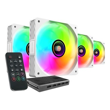Mars Gaming MFSI4KITW système de refroidissement d’ordinateur Boitier PC Ventilateur 12 cm Blanc