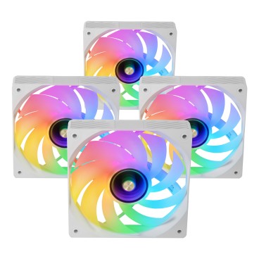 Mars Gaming MFSI4KITW système de refroidissement d’ordinateur Boitier PC Ventilateur 12 cm Blanc