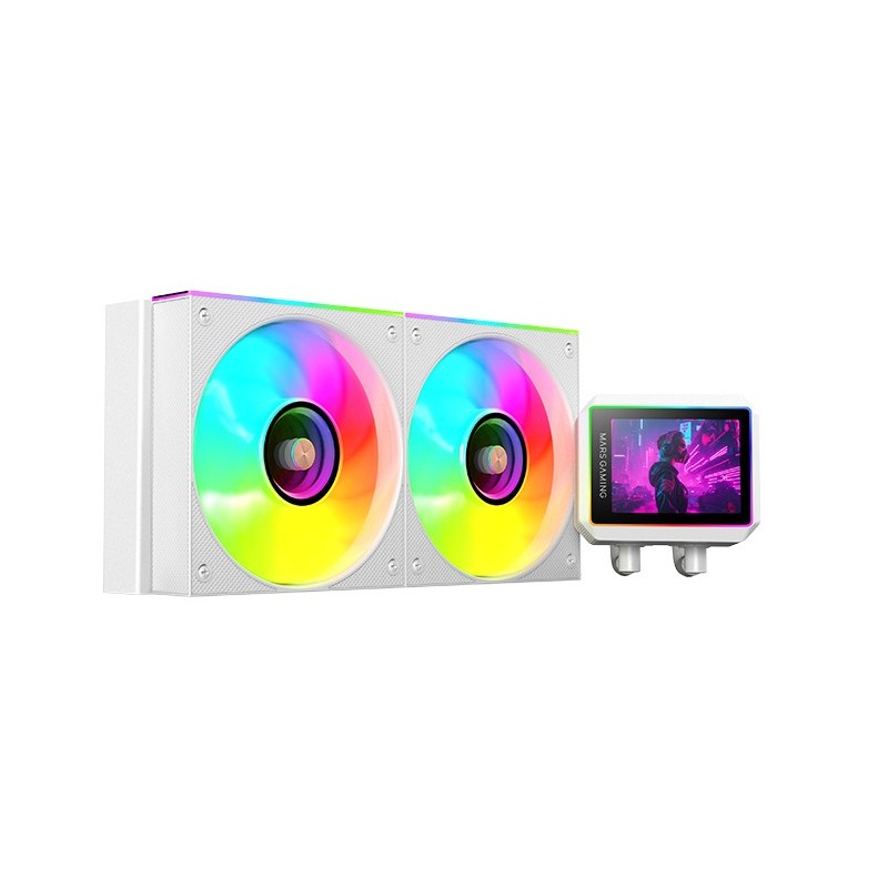Mars Gaming ML-VISIONII240W Processeur Refroidisseur de liquide tout-en-un 12 cm Blanc 1 pièce(s)