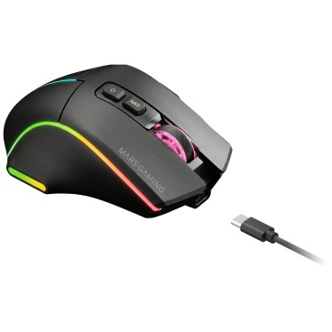 Mars Gaming MMWVECTOR souris Droitier RF Wireless + Bluetooth + USB Type-A Optique 12000 DPI