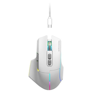 Mars Gaming MMWVECTORW souris Droitier RF Wireless + Bluetooth + USB Type-A Optique 12000 DPI
