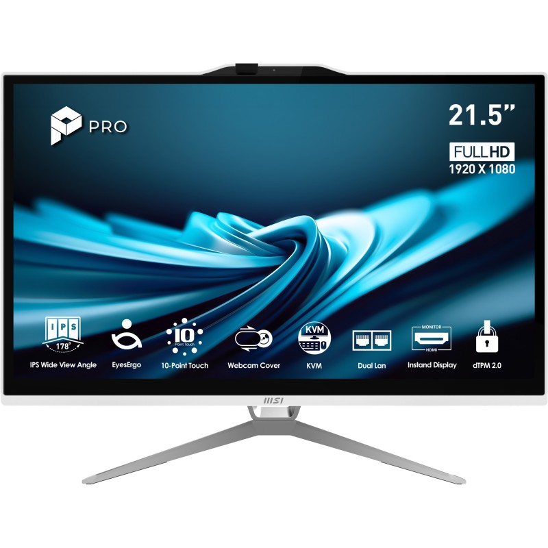 MSI Pro AP222T 14M-623EU Intel® Pentium® Gold G7400 54,6 cm (21.5") 1920 x 1080 pixels Écran tactile PC All-in-One 8 Go