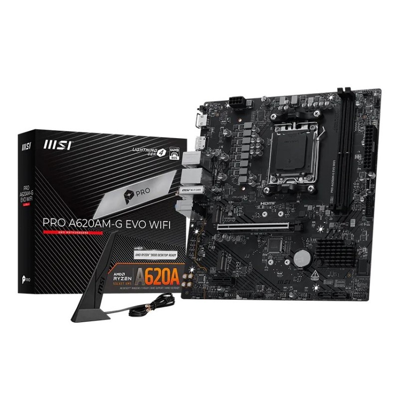 MSI Pro A620AM-G EVO WIFI AMD A620A Emplacement AM5 micro ATX