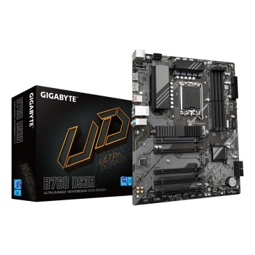 GIGABYTE B760 DS3H Carte Mère - Compatible avec les processeurs Intel Core 14e génération, VRM numérique 8+2+1 phases, jusqu'à