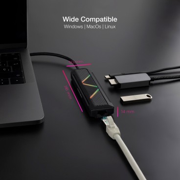 Nanocable 10.16.0501 station d'accueil Avec fil USB 3.2 Gen 1 (3.1 Gen 1) Type-C Noir