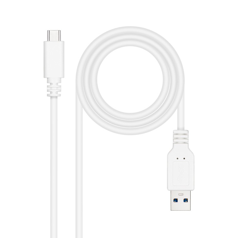 Nanocable 10.01.4002-W câble USB USB 3.2 Gen 2 (3.1 Gen 2) 2 m USB C USB A 10 Gbit s Blanc