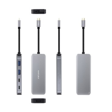 Nanocable 10.16.1006 station d'accueil Avec fil USB 3.2 Gen 1 (3.1 Gen 1) Type-C Gris