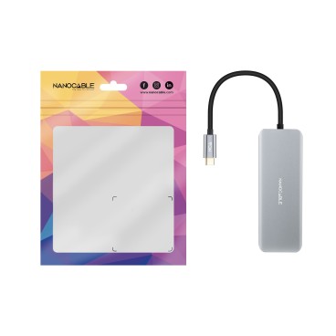 Nanocable 10.16.1006 station d'accueil Avec fil USB 3.2 Gen 1 (3.1 Gen 1) Type-C Gris