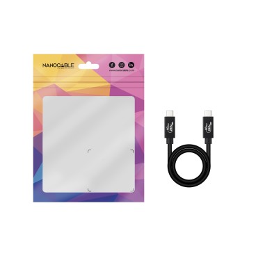 Nanocable 10.01.5001 câble USB USB4 Gen 3x2 1 m USB C 40 Gbit s 240 W Noir