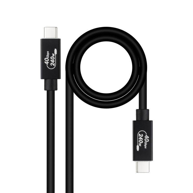 Nanocable 10.01.5002 câble USB USB4 Gen 3x2 1,8 m USB C 40 Gbit s 240 W Noir