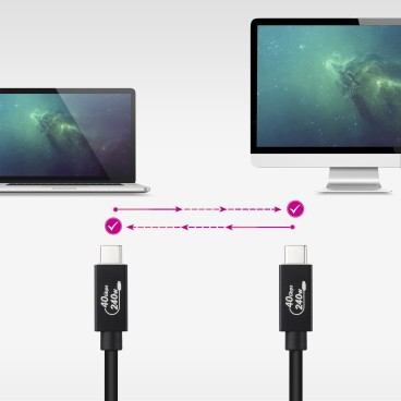 Nanocable 10.01.5002 câble USB USB4 Gen 3x2 1,8 m USB C 40 Gbit s 240 W Noir