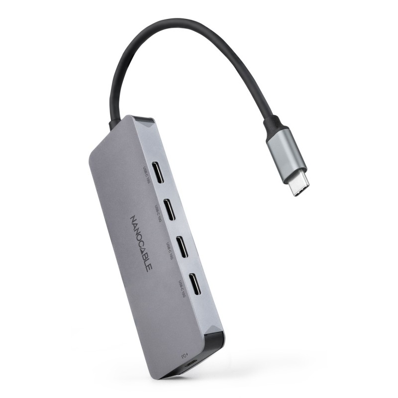 Nanocable 10.16.4505 hub & concentrateur USB 3.2 Gen 1 (3.1 Gen 1) Type-C 5000 Mbit s Gris