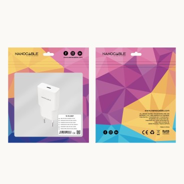 Nanocable 10.10.2027 chargeur d'appareils mobiles Smartphone Blanc Secteur Charge rapide Intérieure