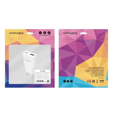Nanocable 10.10.2028 chargeur d'appareils mobiles Smartphone Blanc Secteur Charge rapide Intérieure
