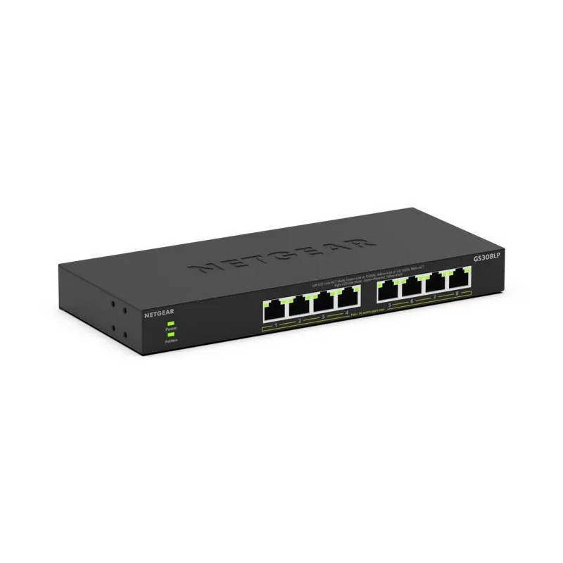 NETGEAR GS308LP Non-géré Gigabit Ethernet (10 100 1000) Connexion Ethernet, supportant l'alimentation via ce port (PoE) Bureau