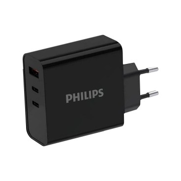 Philips Chargeur secteur 65W 2 ports USB-Type C et 1 USB-A