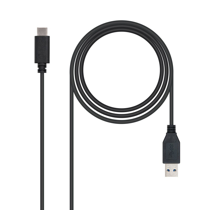Nanocable USB 3.1, 1m câble USB USB 3.2 Gen 2 (3.1 Gen 2) USB C USB A 10 Gbit s Noir