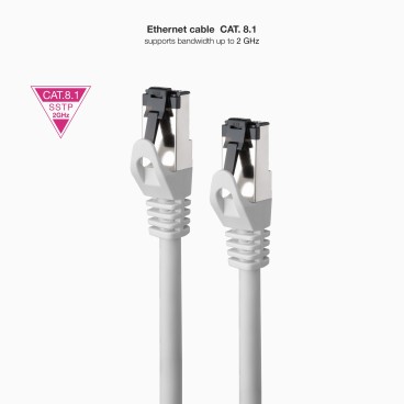 Nanocable 10.20.2015 câble de réseau Gris 15 m Cat8.1 S FTP (S-STP)
