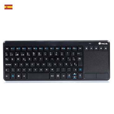 NGS TV Warrior, QWERTY, ES clavier Maison RF sans fil Espagnole Noir
